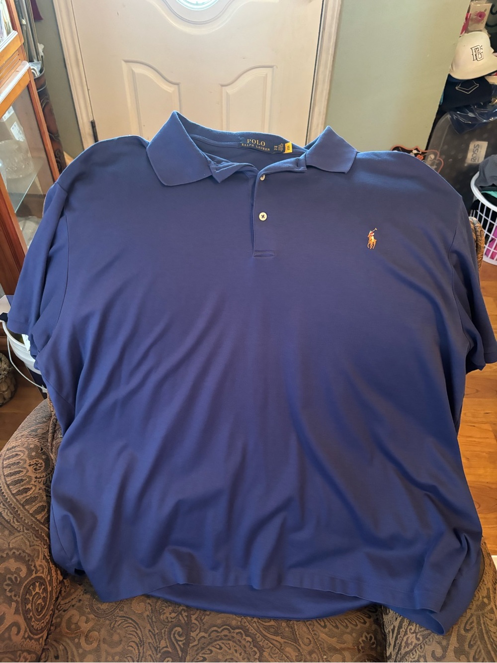 Ralph Lauren Men’s Polo Shirt in Royal Blue with Orange Pony